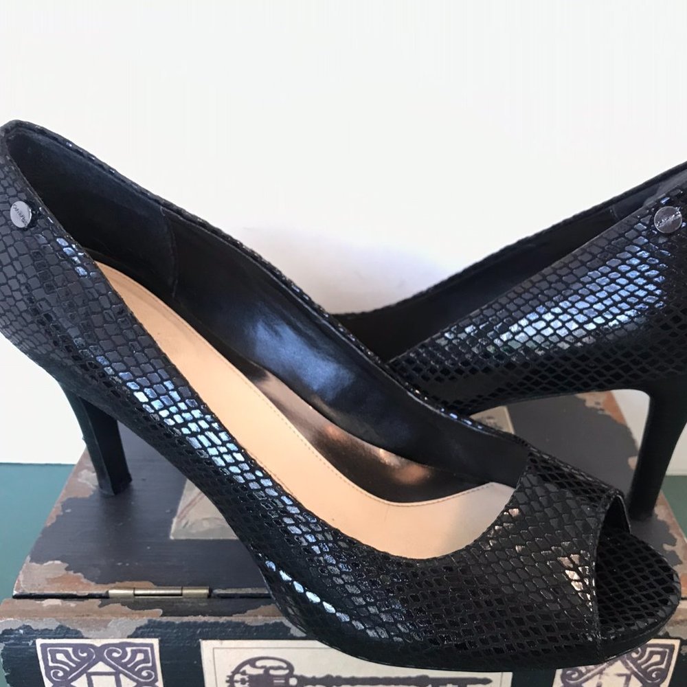 Calvin Klein Klye Black Python Pumps - image 2